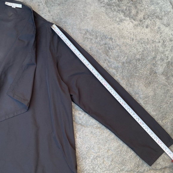 Bryn Walker Women Black Draped Open Front Jacket Cardigan outerwear asymetrical - Picture 10 of 10